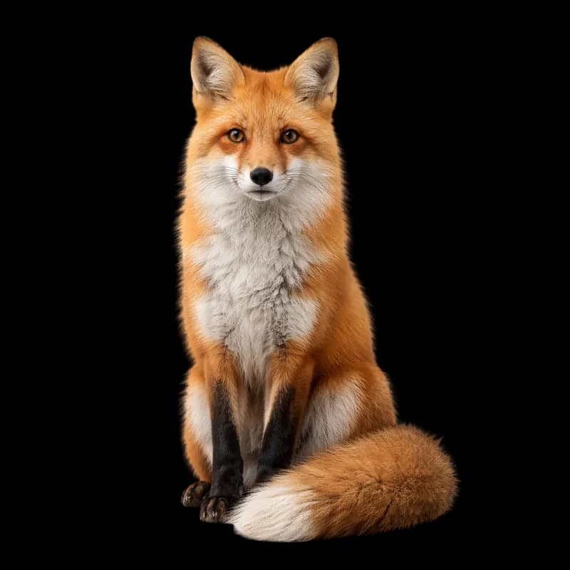 Raposa-vermelha sentada com olhar atento PNG fundo transparente - Fox Red Sitting Olhar Atento transparent background PN