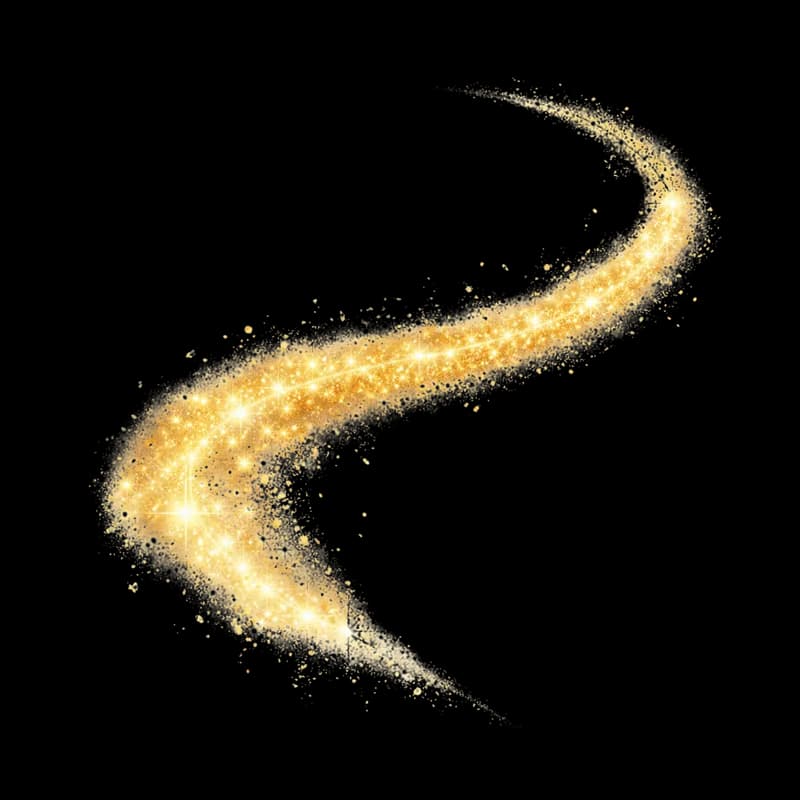 Rastro de Glitter Dourado e Brilhante em Curva PNG fundo transparente - Trail Glitter Golden Shiny Curva transparent bac