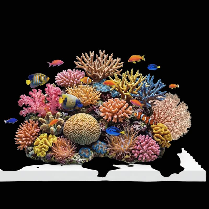 Recife de Coral Vibrante com Peixes Tropicais PNG fundo transparente - Reef Coral Vibrant Peixes Tropical transparent ba