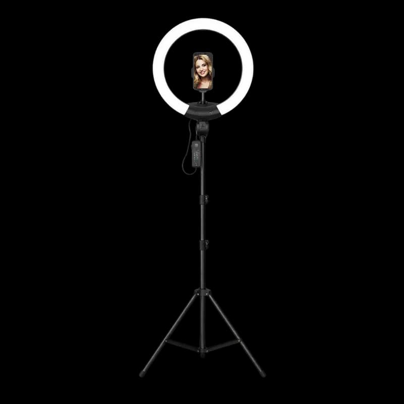 Ring Light LED com Suporte para Celular e Tripé PNG fundo transparente