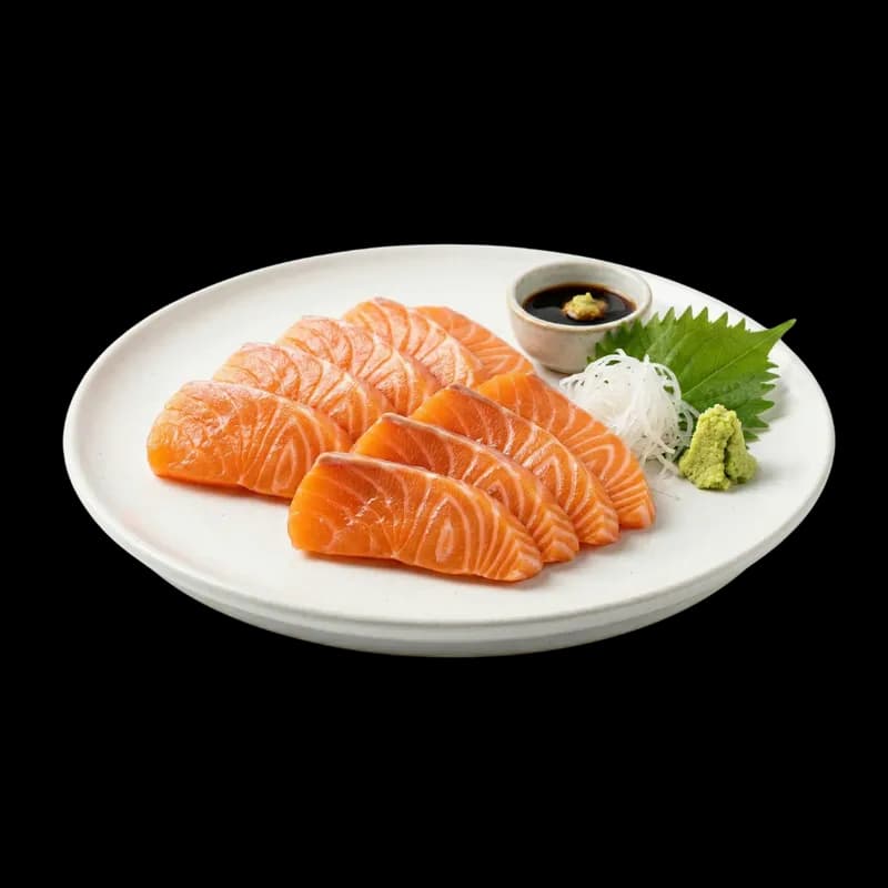 Sashimi de Salmão Fresco com Acompanhamentos Japoneses PNG fundo transparente - Sashimi Salmão Fresh Acompanhamentos Jap