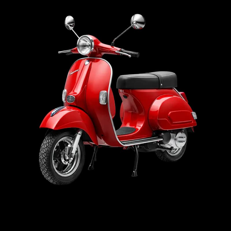 Scooter Vermelha Clássica com Design Retrô PNG fundo transparente - Scooter Red Classic Design Retrô transparent backgro