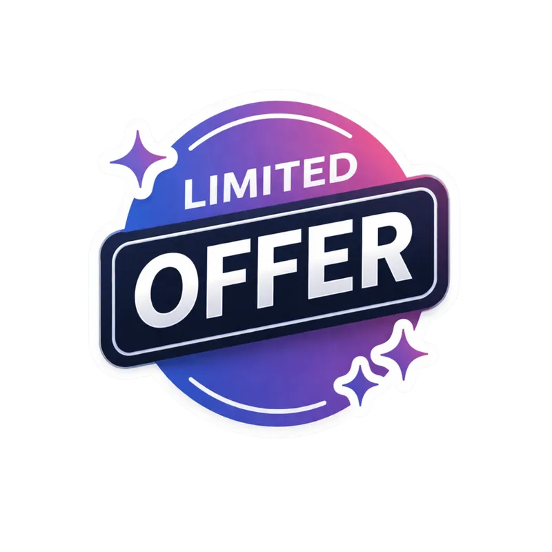 Selo 'Oferta Limitada' PNG fundo transparente - 'Limited Offer' badge transparent background PNG