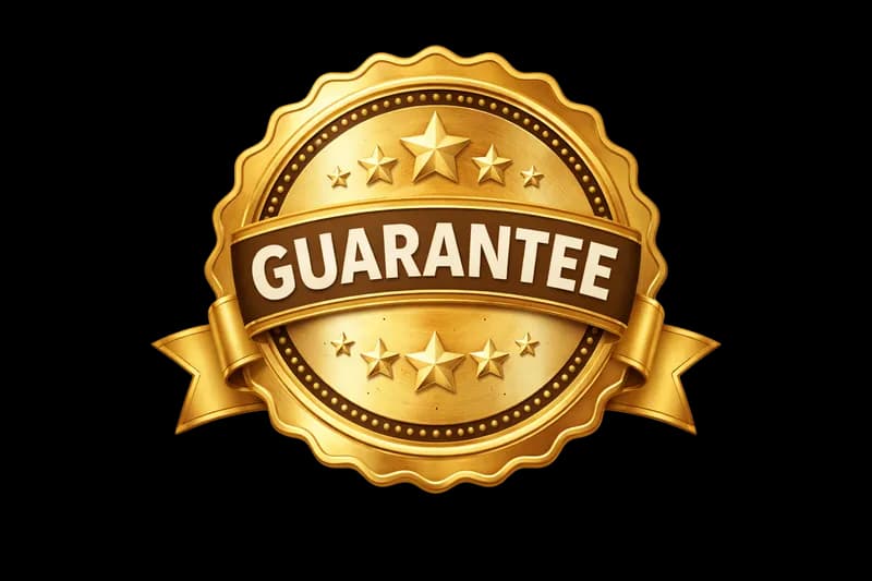 Selo Dourado de Garantia de Qualidade com Estrelas PNG fundo transparente - Selo Golden Garantia Quality Stars transpare