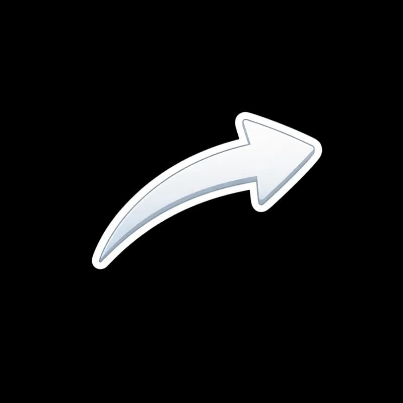 Seta curva branca PNG fundo transparente - White curved arrow transparent background PNG