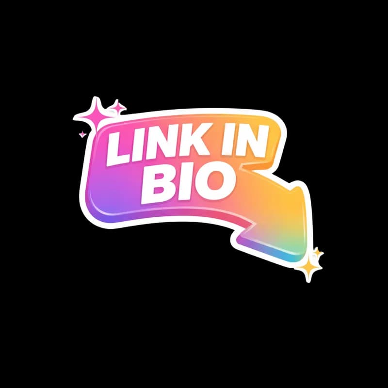 Seta Link na Bio PNG fundo transparente - Link in Bio arrow PNG transparent background
