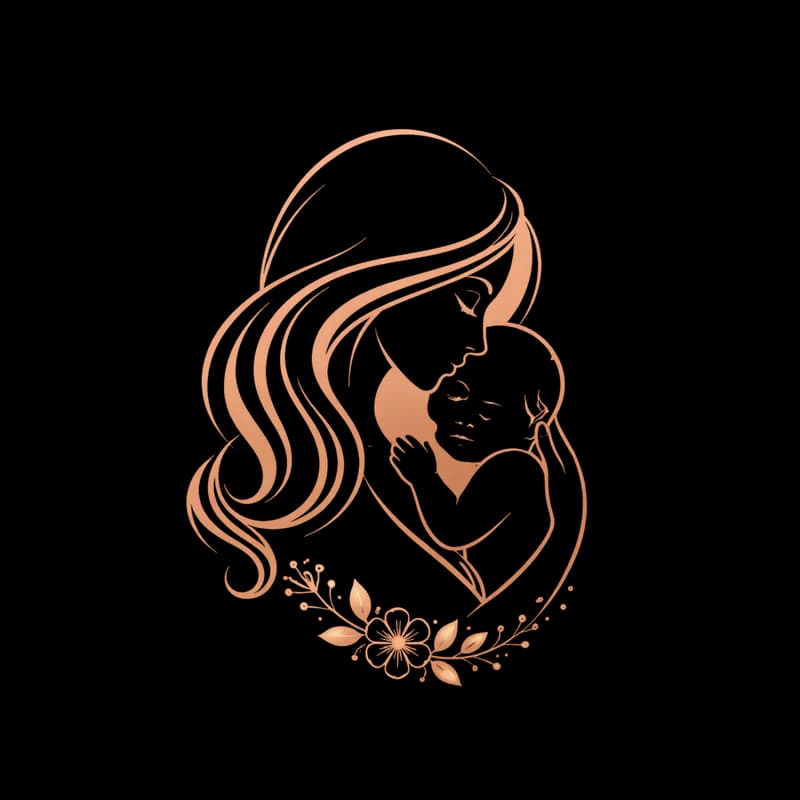 Silhueta Mãe e Bebê PNG fundo transparente - Mother and Baby silhouette transparent background PNG