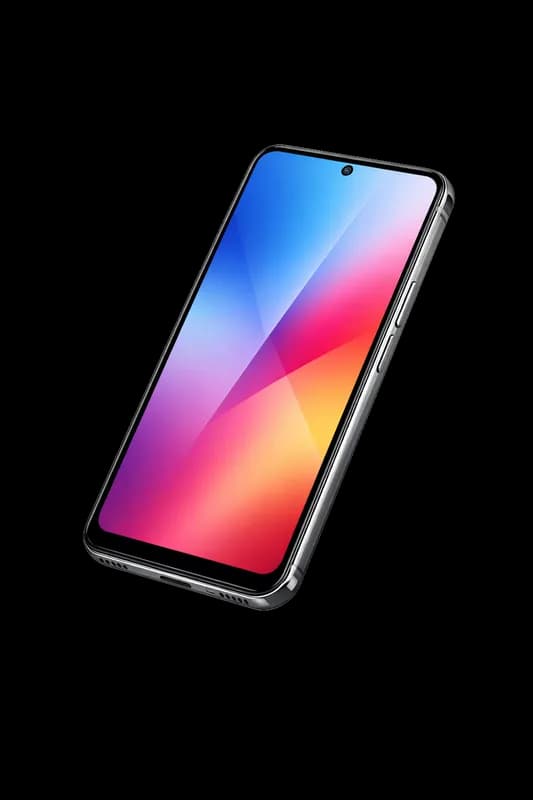 Smartphone Moderno com Tela Colorida e Câmera Frontal PNG fundo transparente