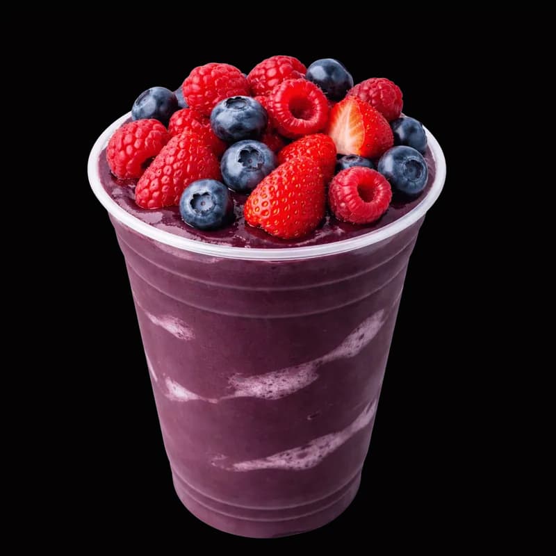Smoothie de Açaí com Berries Frescas PNG fundo transparente - Smoothie Açaí Berries Fresh transparent background PNG