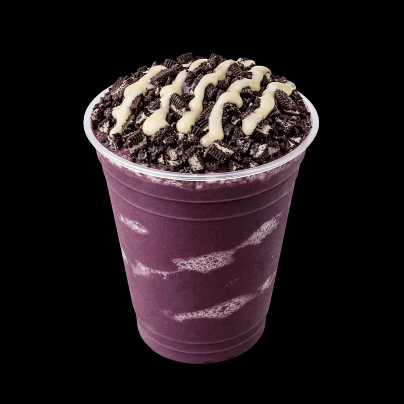 Smoothie Roxo com Biscoito Crocante e Calda PNG fundo transparente - Smoothie Purple Biscoito Crispy Syrup transparent b