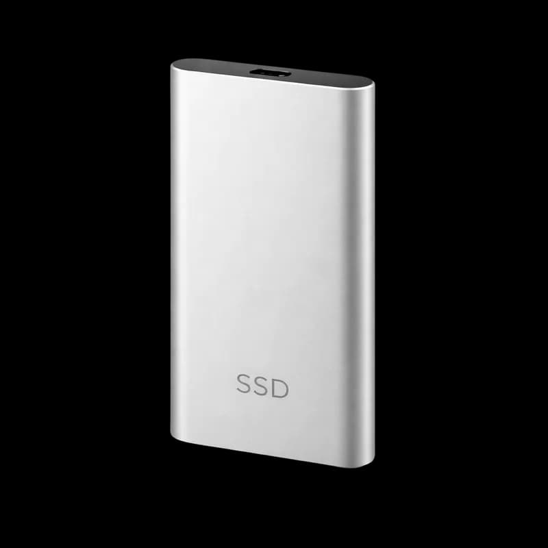 SSD Externo Prateado para Armazenamento de Dados PNG fundo transparente - Ssd External Silver Storage Data transparent b