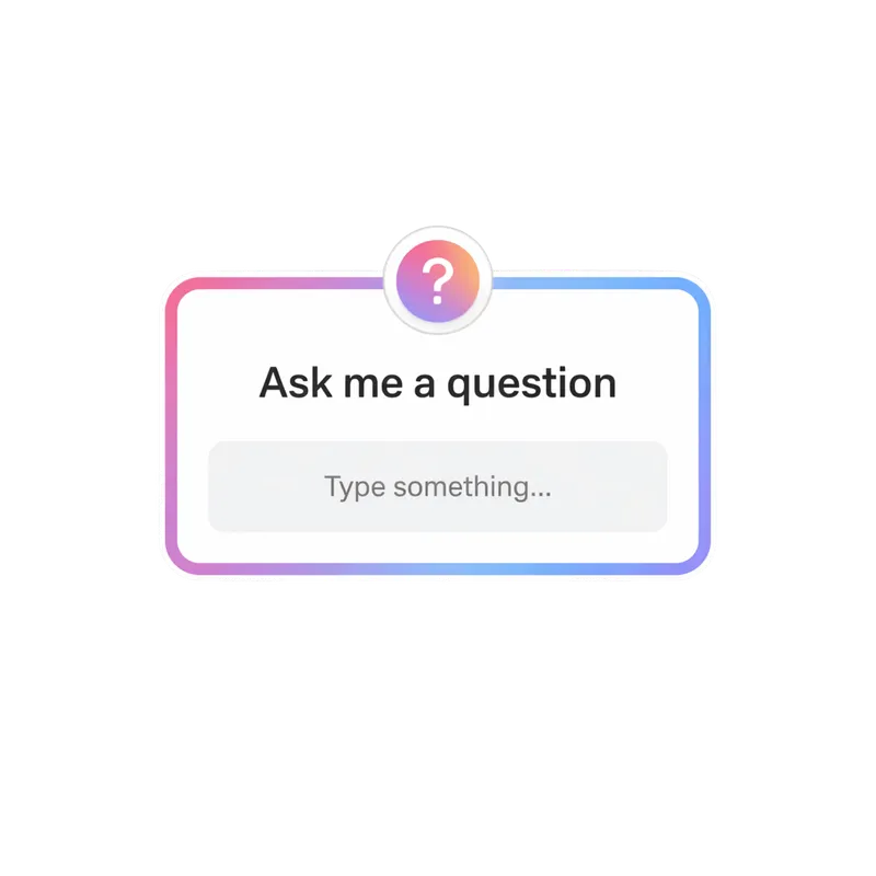 Sticker Perguntas Instagram PNG fundo transparente - Instagram Questions Sticker transparent background PNG
