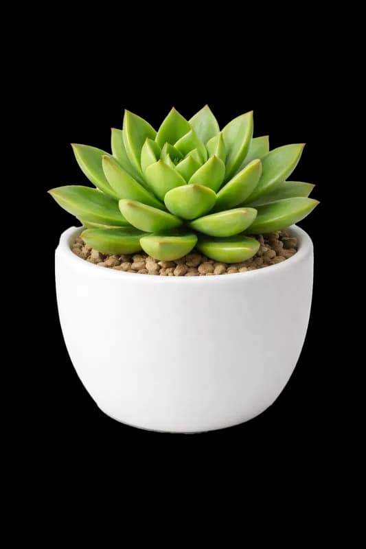 Suculenta verde vibrante em vaso branco PNG fundo transparente