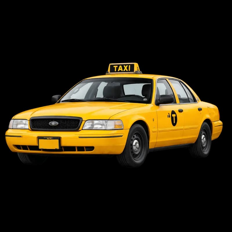 Táxi Amarelo Clássico em Fundo Transparente PNG fundo transparente - Taxi Yellow Classic Transparente transparent backgr