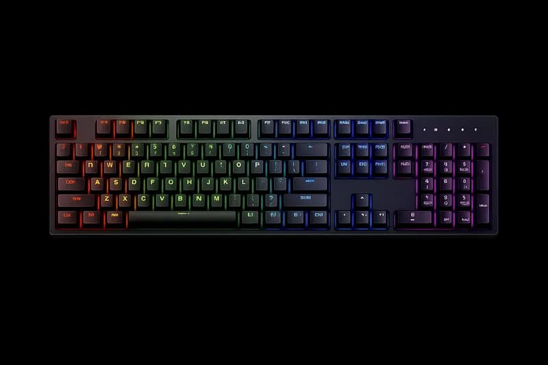 Teclado Gamer RGB Iluminado para Computador PNG fundo transparente
