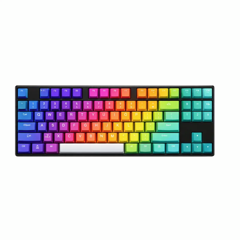 Teclado Mecânico Colorido com Efeito Arco-Íris PNG fundo transparente - Keyboard Mecânico Colorful Effect Bow Íris trans