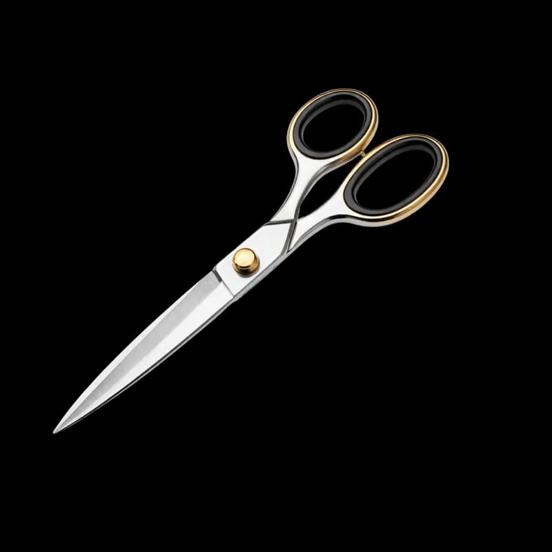 Tesoura profissional com detalhes dourados PNG fundo transparente - Scissors Professional Details Golden transparent bac