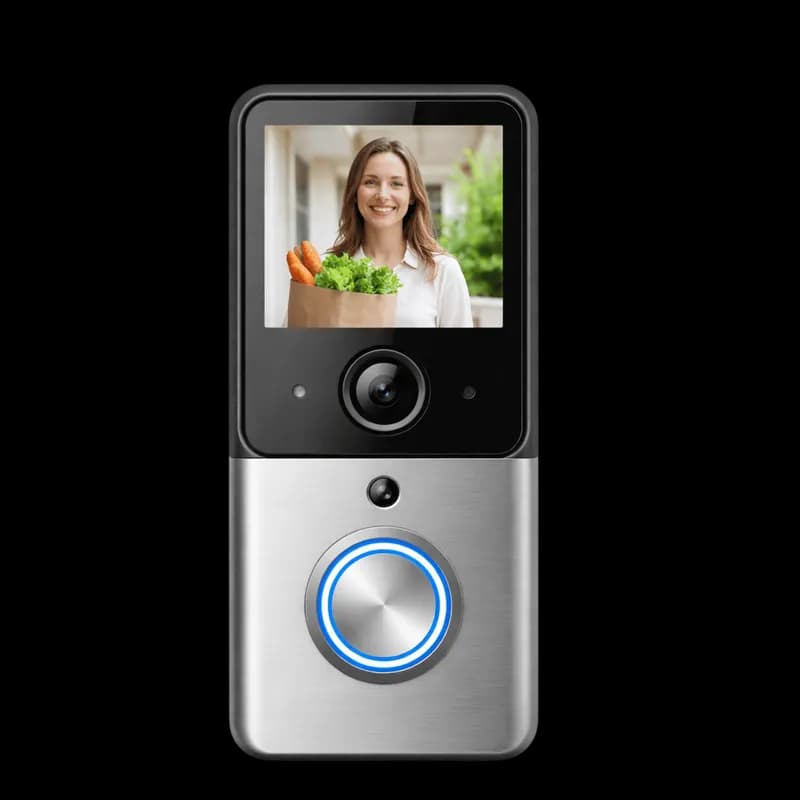 Video Porteiro Inteligente com Tela e Mulher PNG fundo transparente - Video Porteiro Smart Screen Mulher transparent bac