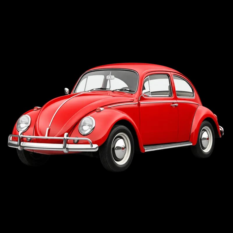 Volkswagen Fusca Vermelho Clássico PNG fundo transparente - Volkswagen Beetle Red Classic transparent background PNG