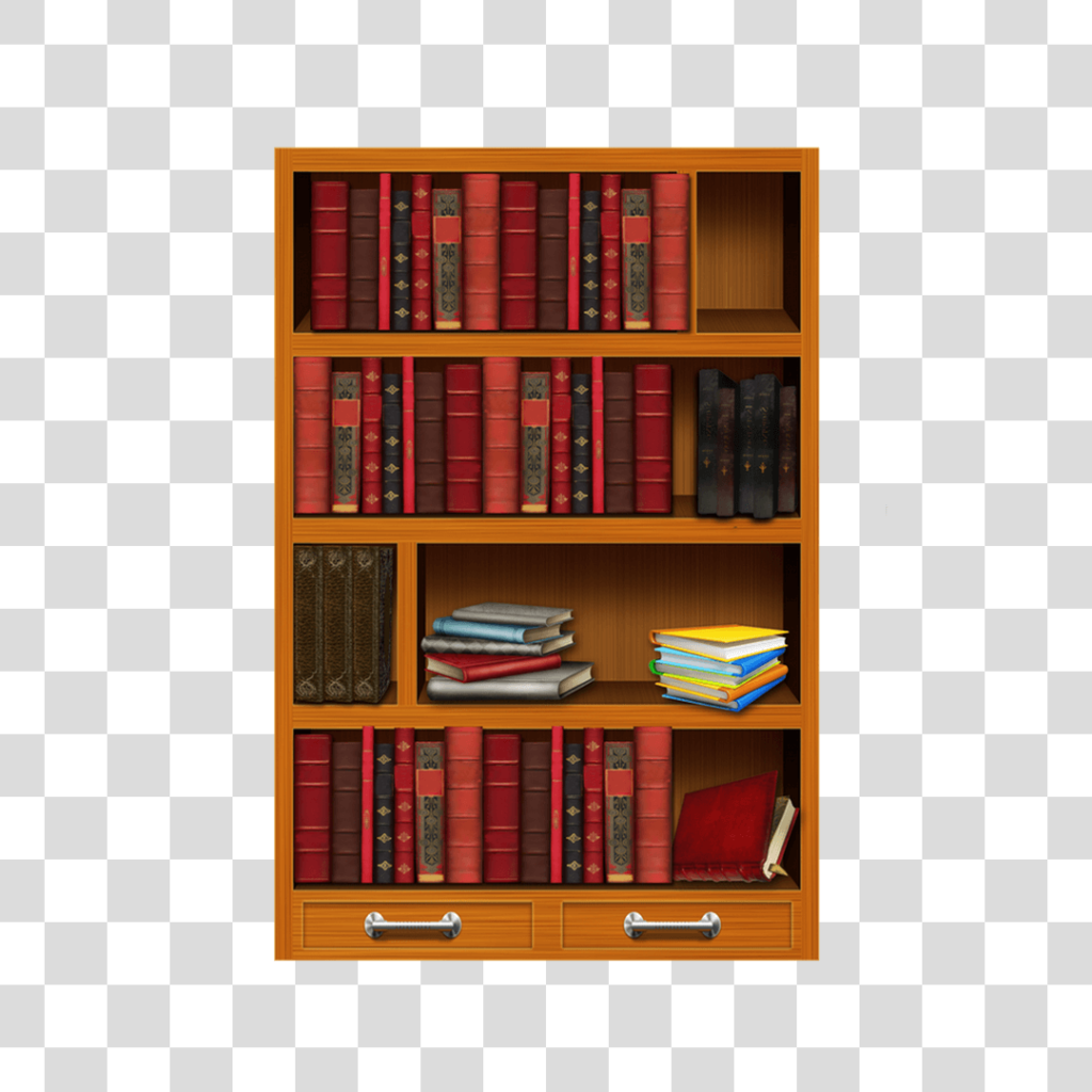 Книжный шкаф на прозрачном фоне
