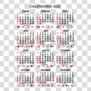 Calendário 2022 luas e feriados Png